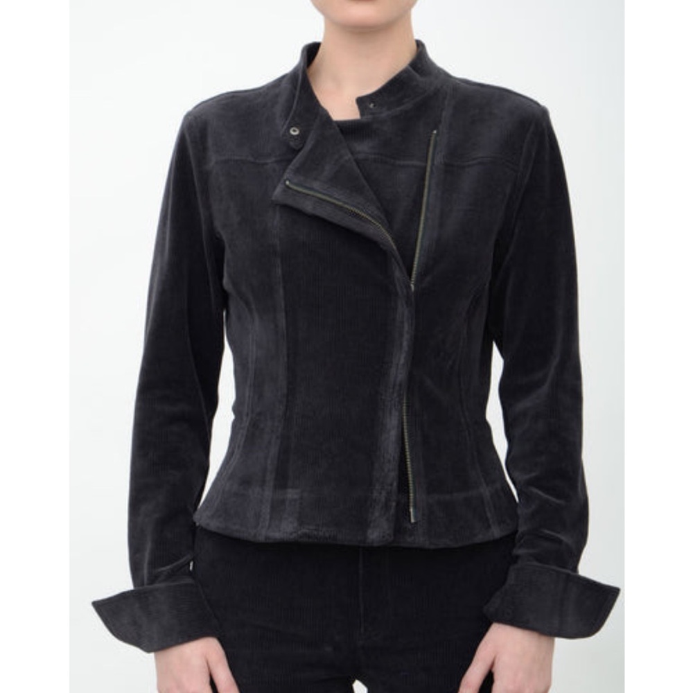 ELAINE KIM “ANTIBIDES” Stretch Moto Zip Corduroy Jacket New Tags